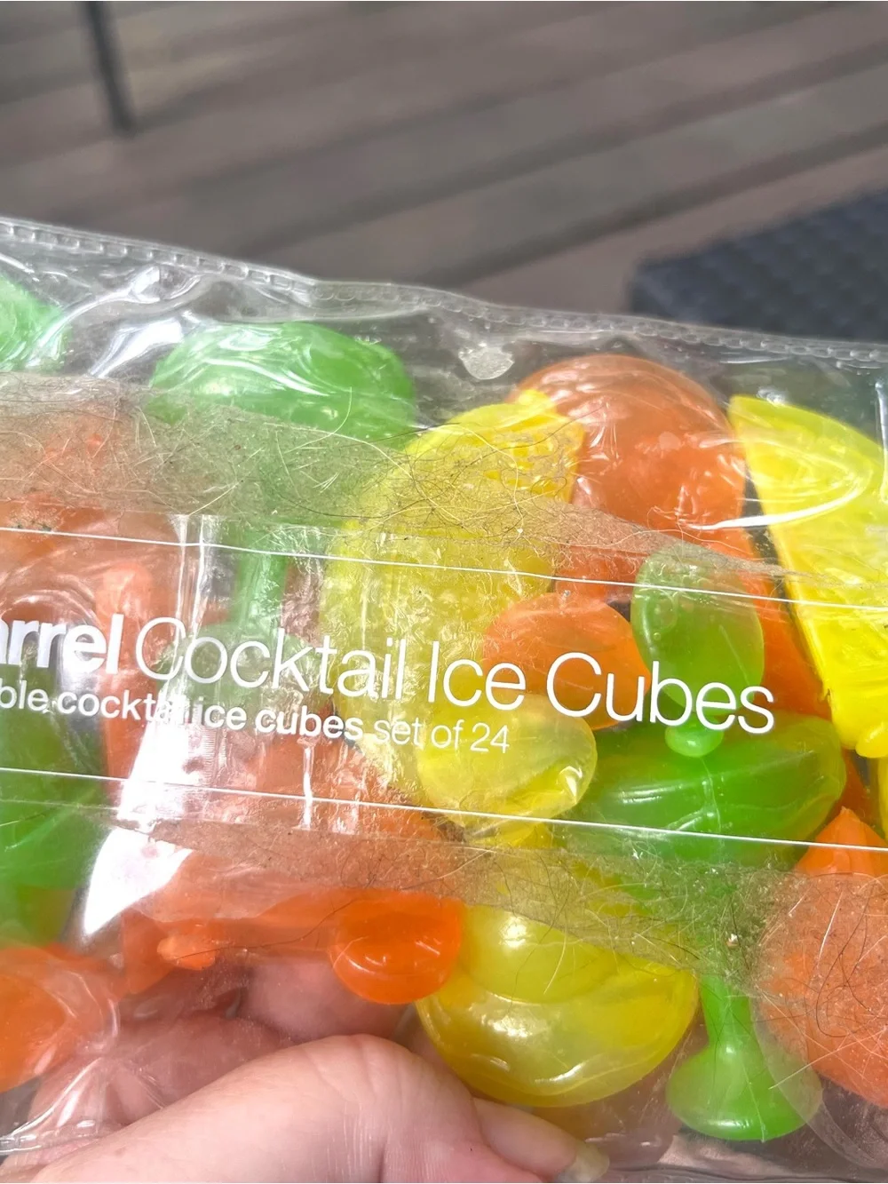 Crate&Barrel Citronella Mini Torches and Reusable tropical Cocktail ice cubes